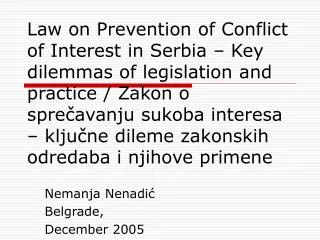 Nemanja Nenadi ? Belgrade, December 2005