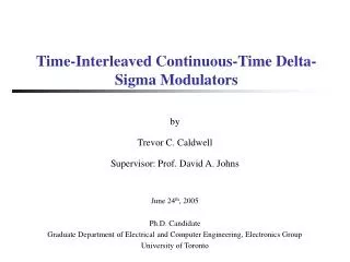 Time-Interleaved Continuous-Time Delta-Sigma Modulators