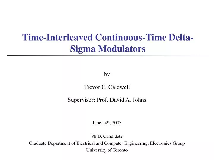 time interleaved continuous time delta sigma modulators