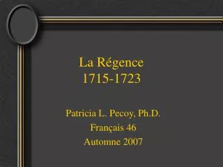 la r gence 1715 1723
