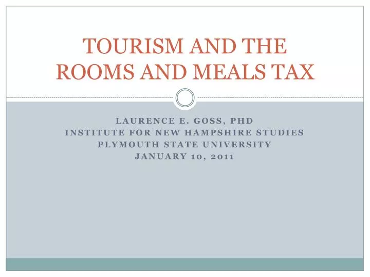 tourism and the rooms and meals tax