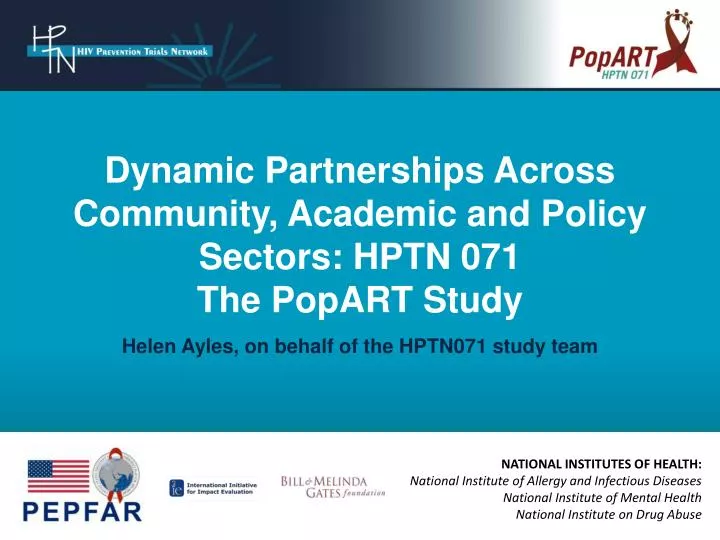 dynamic partnerships across community academic and policy sectors hptn 071 the popart study
