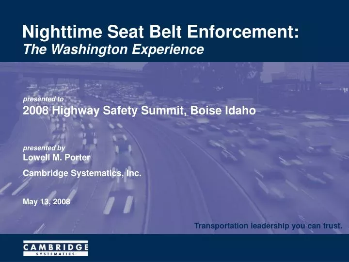 nighttime seat belt enforcement