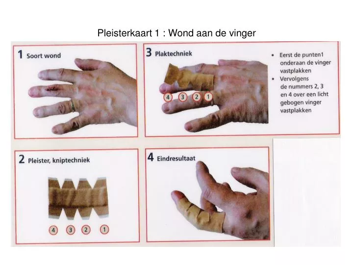 pleisterkaart 1 wond aan de vinger