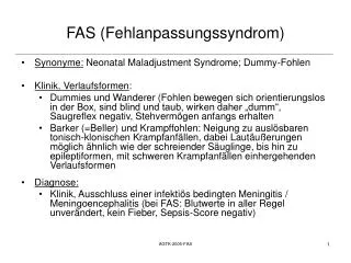 fas fehlanpassungssyndrom