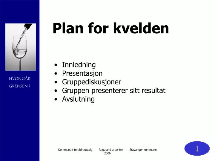 plan for kvelden