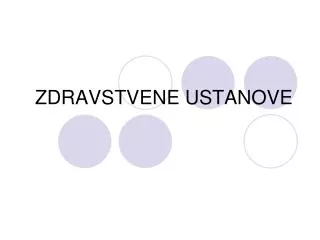 zdravstvene ustanove