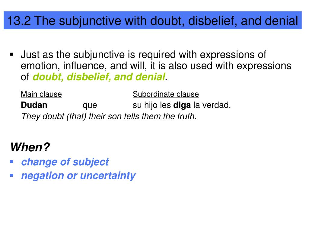PPT - Expressions of doubt, disbelief, or denial PowerPoint ...