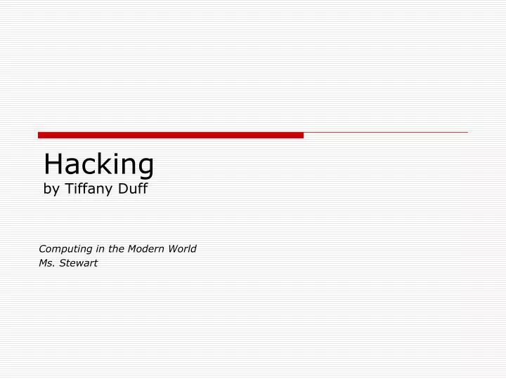 hacking by tiffany duff