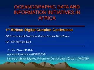 OCEANOGRAPHIC DATA AND INFORMATION INITIATIVES IN AFRICA