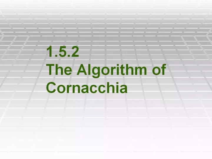 1 5 2 the algorithm of cornacchia