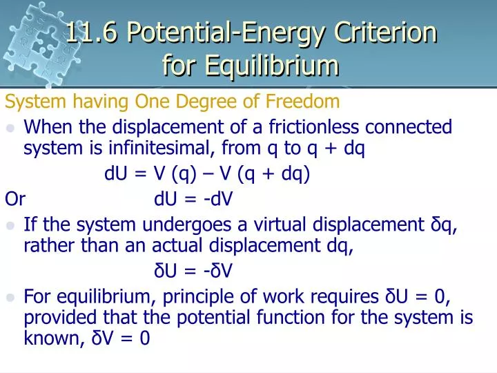 11 6 potential energy criterion for equilibrium