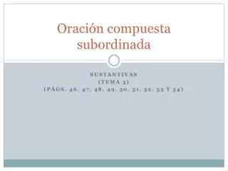 oraci n compuesta subordinada
