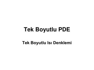 tek boyutlu pde