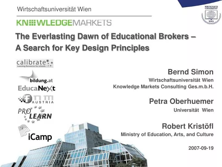 the everlasting dawn of educational brokers a search for key design principles