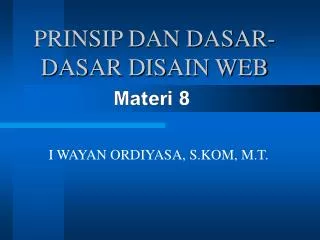 prinsip dan dasar dasar disain web