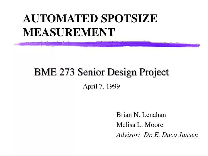 automated spotsize measurement