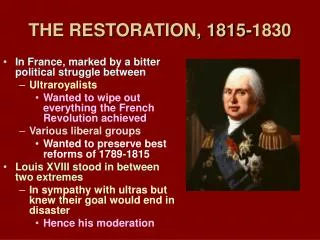 THE RESTORATION, 1815-1830