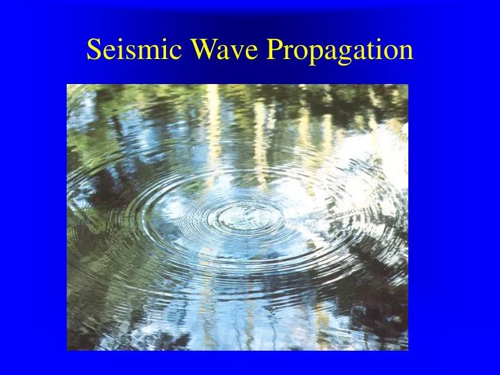 seismic wave propagation