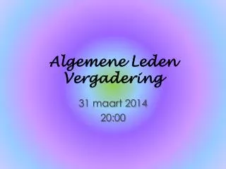 algemene leden vergadering