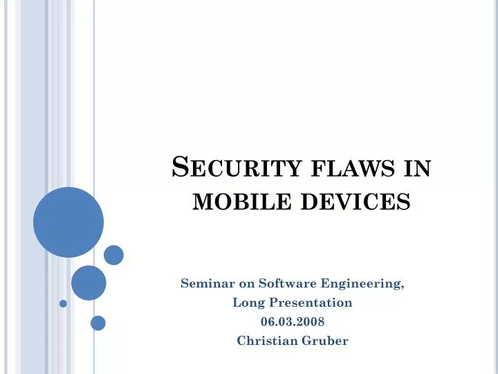 security flaws in mobile devices