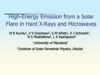 High-Energy Emission from a Solar Flare in Hard X-Rays and Microwaves