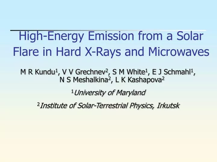 high energy emission from a solar flare in hard x rays and microwaves