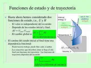 funciones de estado y de trayectoria