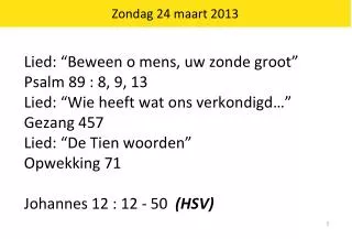 zondag 24 maart 2013