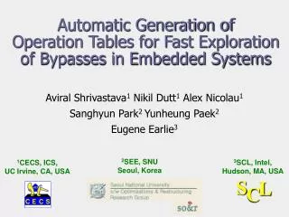 Automatic Generation of Operation Tables for Fast Exploration of Bypasses in Embedded Systems