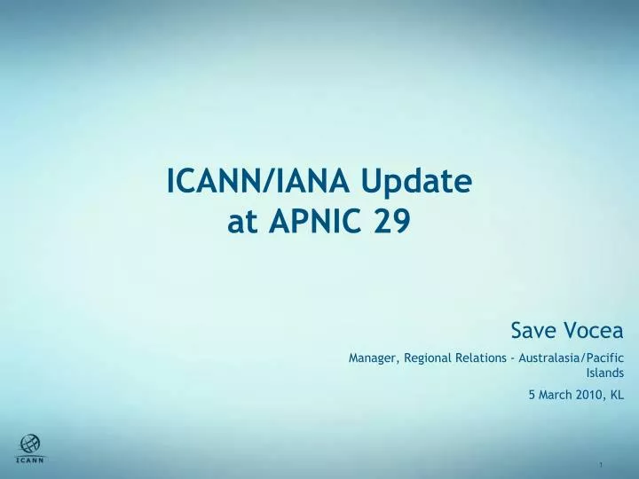 icann iana update at apnic 29