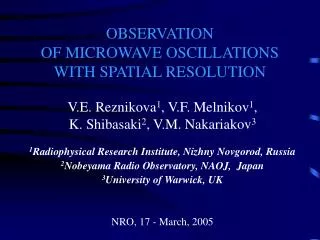 OBSERVATION OF MICROWAVE OSCILLATIONS WITH SPATIAL RESOLUTION
