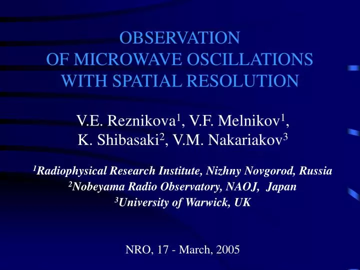 observation of microwave oscillations with spatial resolution