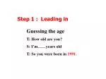 Step 1 : Leading in - slide 1