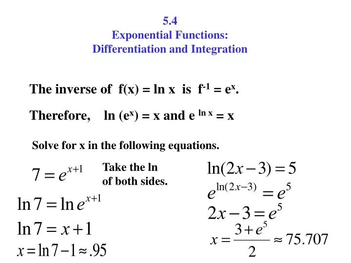 Integrate the function : e5 log x e4 log xe3 log x e2 log x