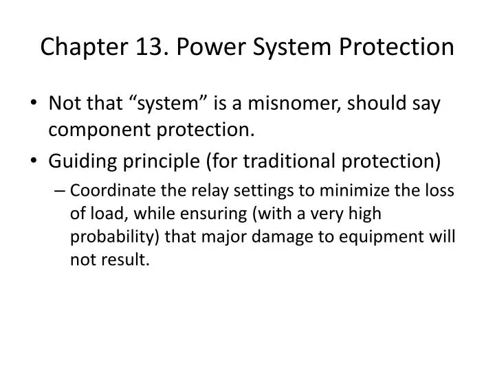 chapter 13 power system protection
