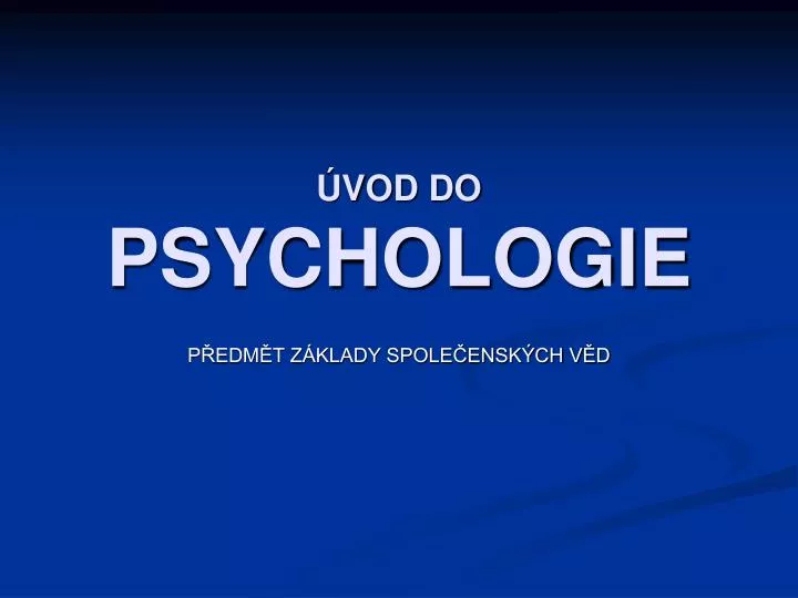 vod do psychologie