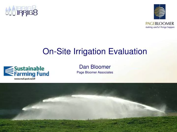 on site irrigation evaluation
