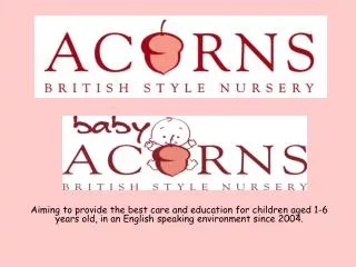 ACORNS: for ages 2.5-6 years old