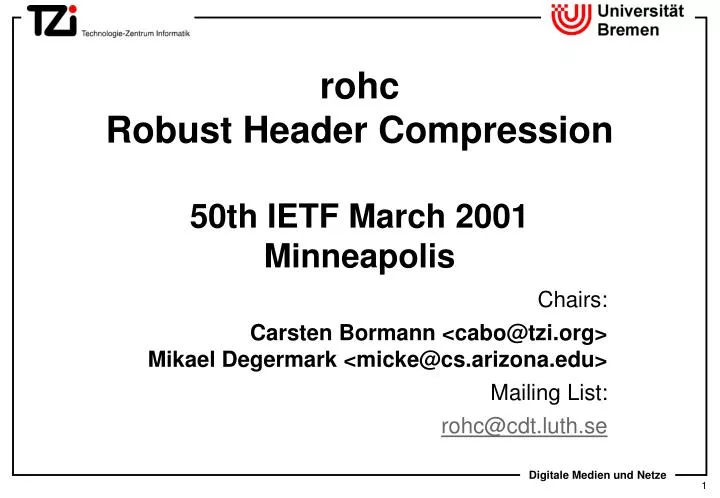 rohc robust header compression 50th ietf march 2001 minneapolis