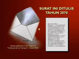 SURAT INI DITULIS TAHUN 2070