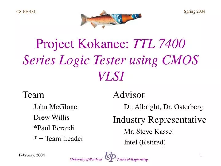 project kokanee ttl 7400 series logic tester using cmos vlsi