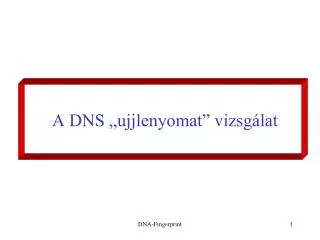 a dns ujjlenyomat vizsg lat