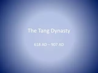 the tang dynasty