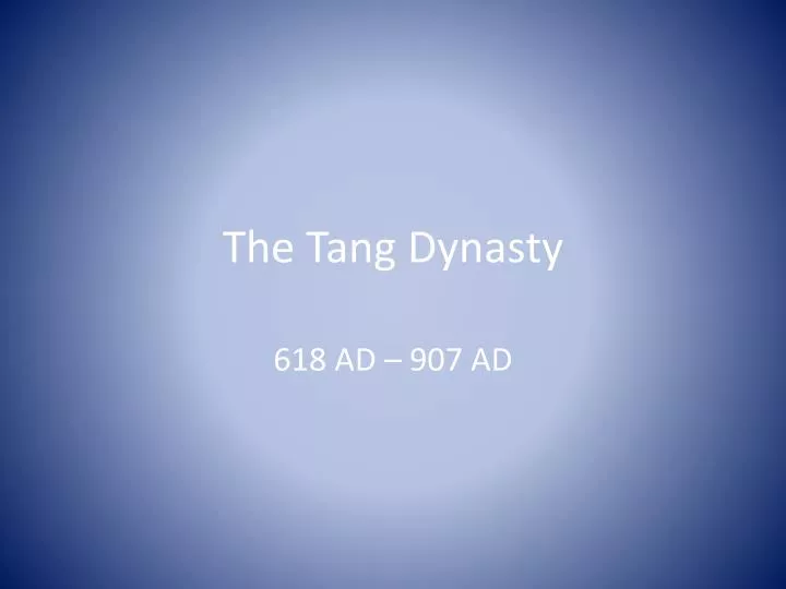the tang dynasty