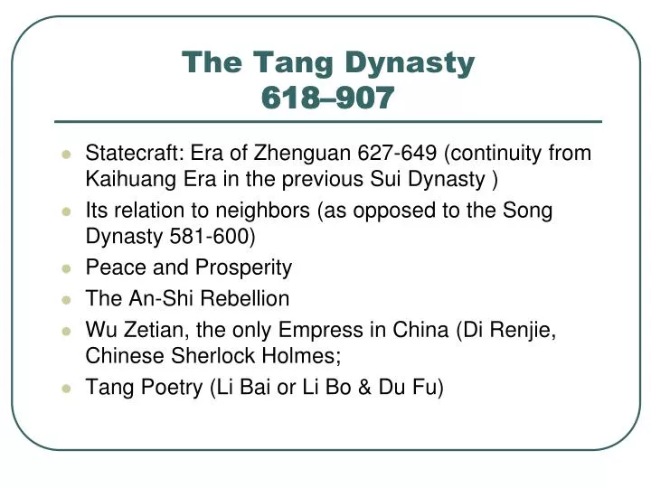 the tang dynasty 618 907