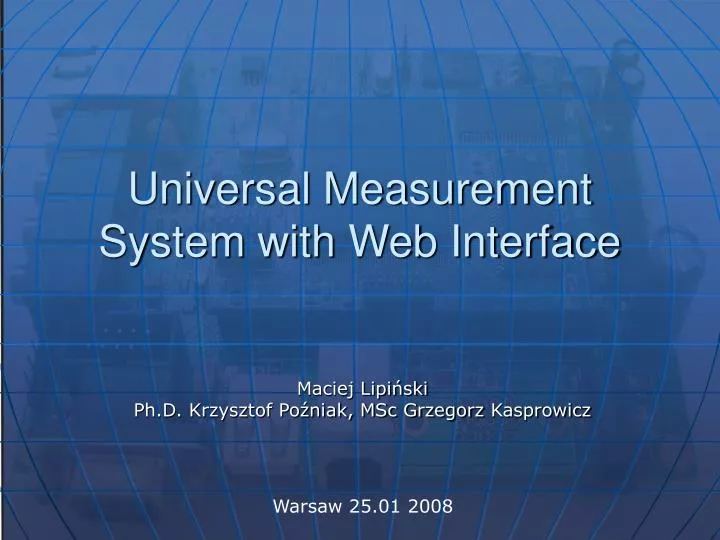 universal measurement system with web interface