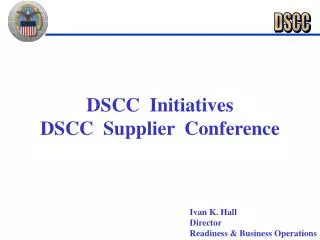 DSCC Initiatives DSCC Supplier Conference