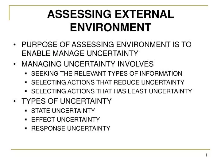 assessing external environment