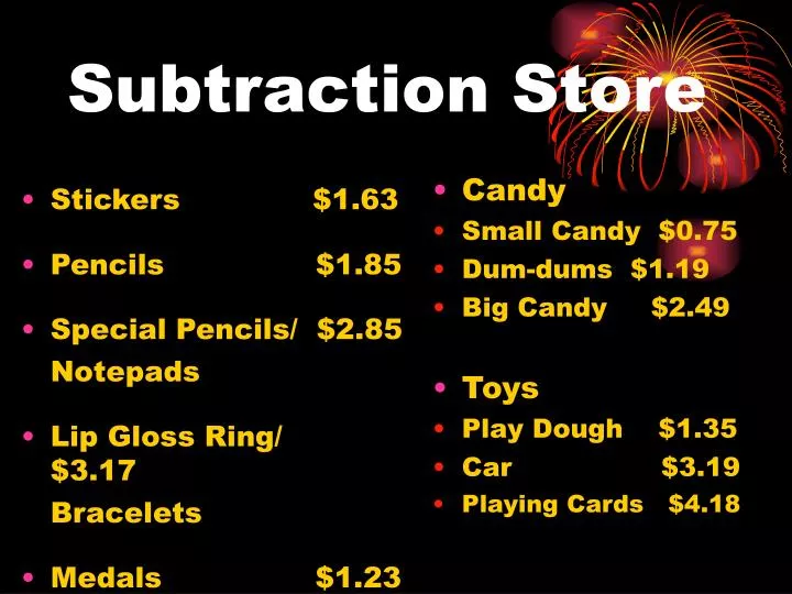 subtraction store